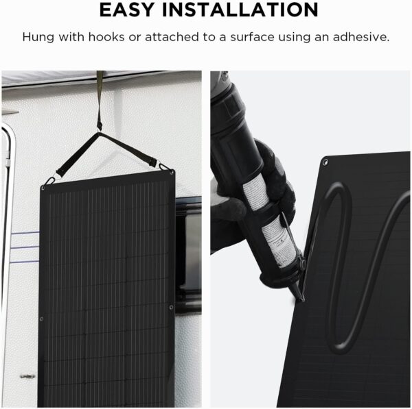 EF ECOFLOW 100W Flexible Solar Panel: IP68 Waterproof, Off-Grid Compatible - Image 4