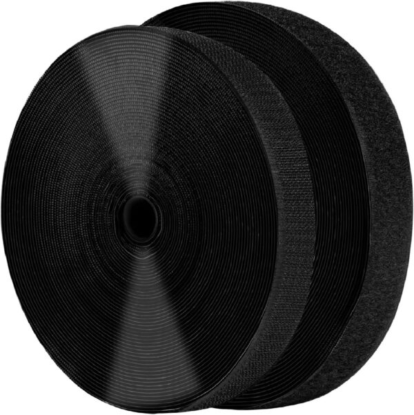 1" x 82' Black Self Adhesive Hook Loop Tape