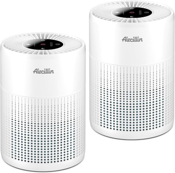 2 Pack Bedroom Air Purifiers with True HEPA Filter