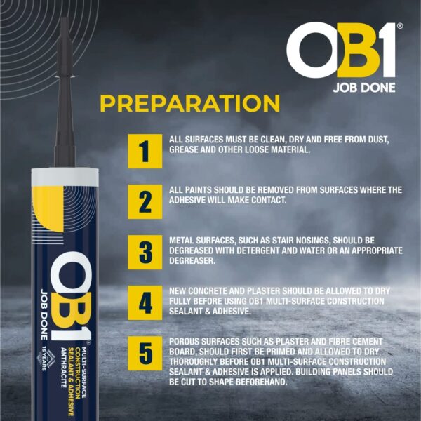 OB1 Anthracite Twin Pack Sealant & Adhesive - Image 6