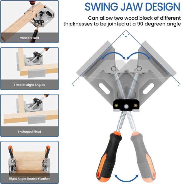 Adjustable 90 Degree Corner Clamp for Woodworking and Framing - Image 4