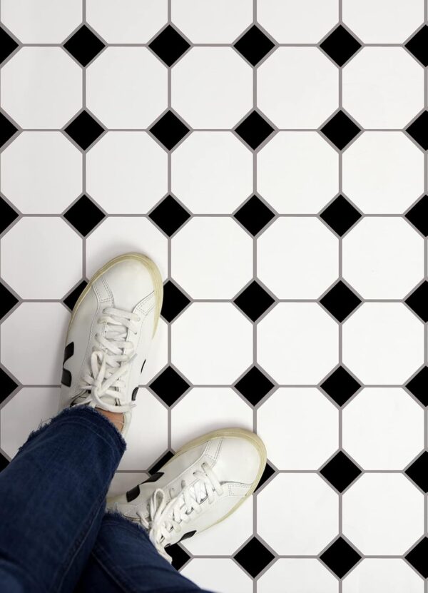 Black Peel & Stick Floor Tiles by FloorPops Hudson - Image 2