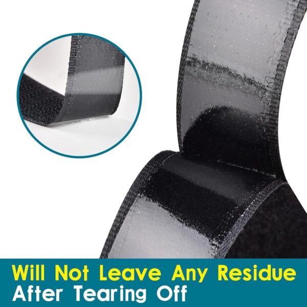 1" x 82' Black Self Adhesive Hook Loop Tape - Image 4