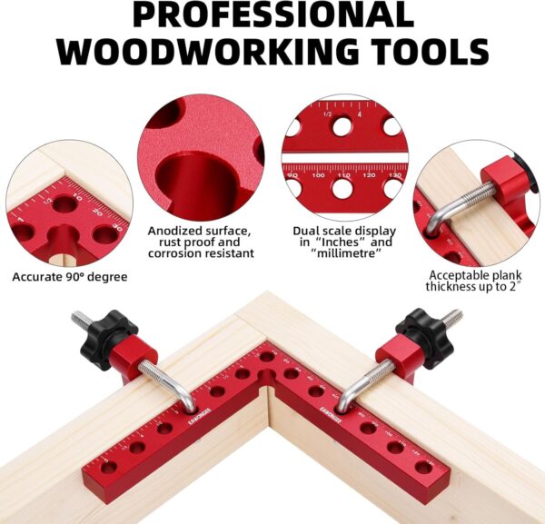 EAWONGEE 90 Degree Positioning Squares (2 Pack) for Woodworking - Image 3