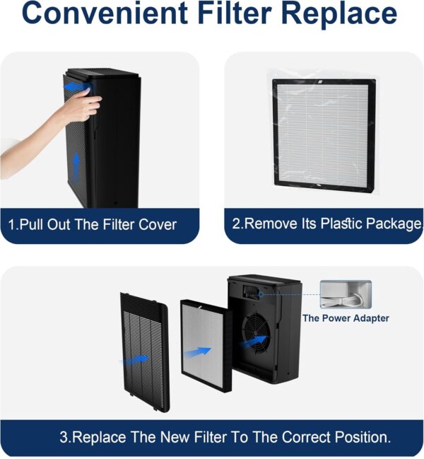 Large Room Air Purifier with True Hepa Filter, Low Noise - Image 8