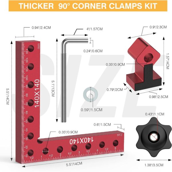 Woodworking Corner Clamp, 90 Degree Aluminum Alloy (4pack) - Image 8