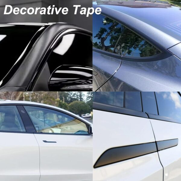 Matte Black Vinyl Wrap Tape Roll, 2 Inch x 30ft Self-Adhesive with Tool Kit for Car Detailing - Image 3