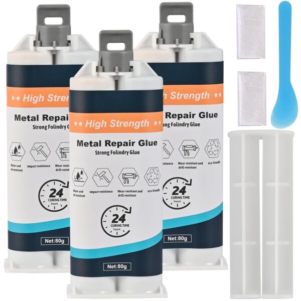 3Pcs Heavy Duty Metal Glue Set, 2.82oz, Waterproof