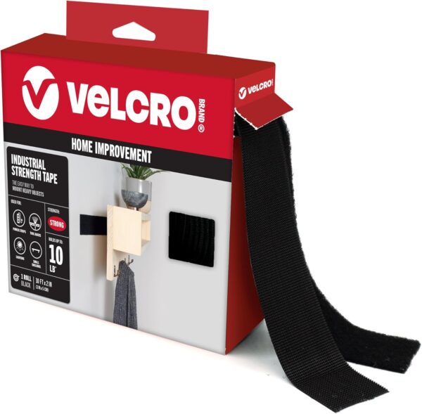 VELCRO Brand Heavy Duty Tape - 10 lbs, Black, 10Ft x 2In