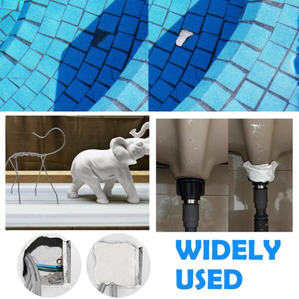 10oz Epoxy Putty for Fast Pool Repair - White - Image 3