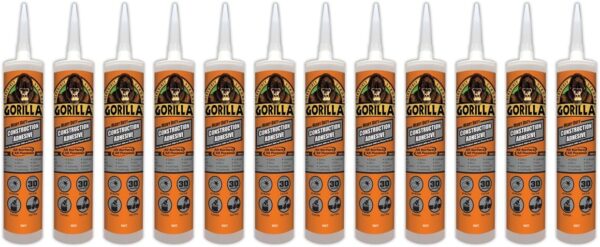 Gorilla Heavy Duty Adhesive, 9oz, White, Pack of 12