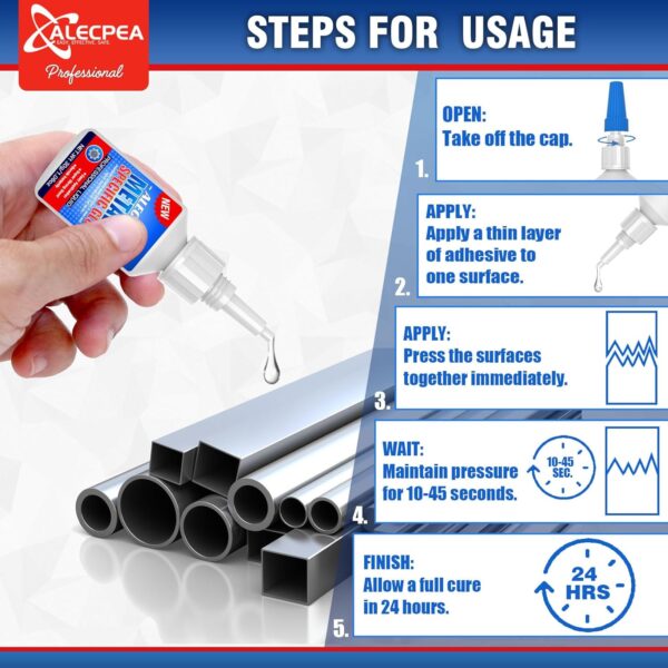 30g Industrial Strength Metal Glue - Quick Set, 3 Nozzles - Image 5