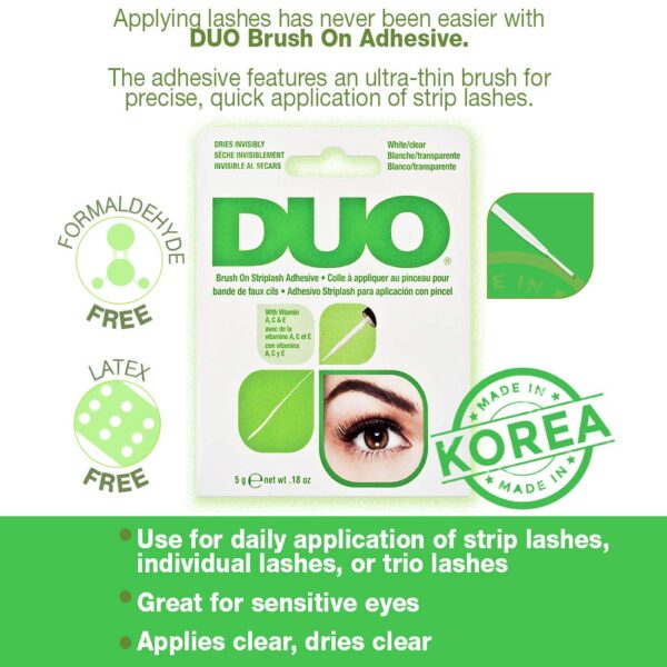 DUO Brush-On Lash Adhesive with Vitamins, Clear, 0.18 oz - Image 2