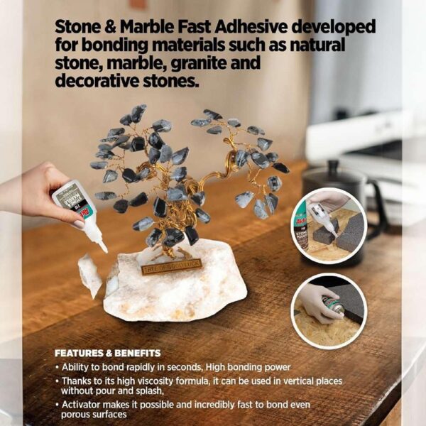 Akfix 710 Stone and Marble Fast Adhesive with Activator - Image 3