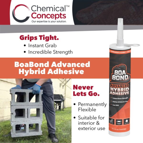 BoaBond Hybrid Adhesive - Multi-Purpose, Fast Grab, Heavy Duty - Set of 2-10.2oz White - Image 2