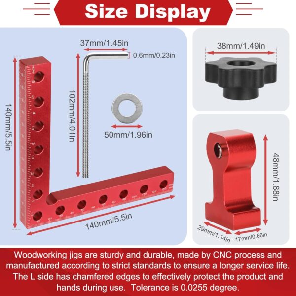 4 Pack 5.5” Aluminum L-Shape Corner Clamps for Woodworking - Image 2