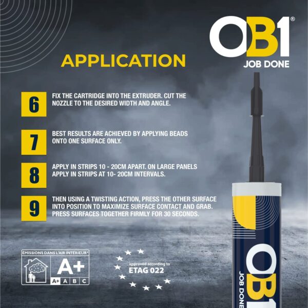 OB1 Anthracite Twin Pack Sealant & Adhesive - Image 7