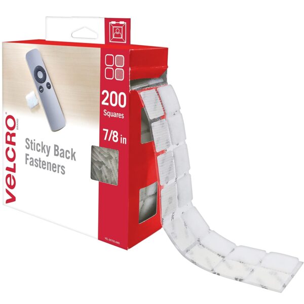 VELCRO Brand Mounting Squares | 200pk, 7/8" White