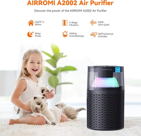 AIRROMI Air Purifier for Bedroom Home, Up to 658 Ft² - Image 2