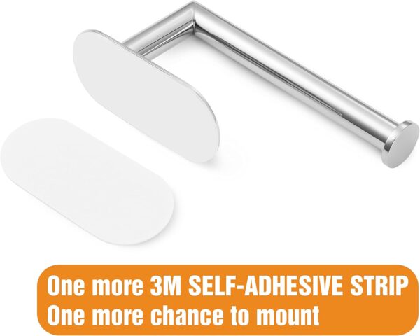 HITSLAM Chrome Self Adhesive Toilet Paper Holder for Bathroom - Image 7