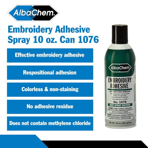 AlbaChem Embroidery Adhesive Spray 10 oz. Can - Image 2