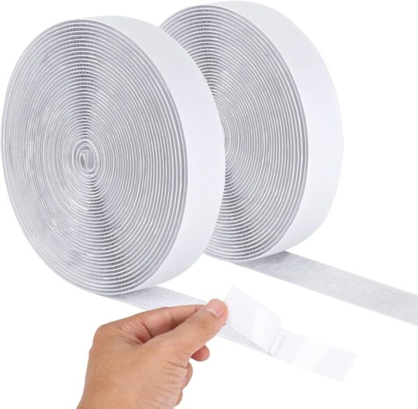 20Ft 1 inch Hook and Loop Tape Roll with Heavy Duty Adhesive