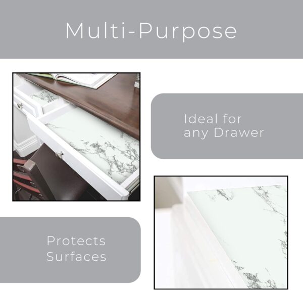 Smart Design Adhesive Shelf Liner - 18"x20' - Easy Apply - Carrera Marble - Image 5