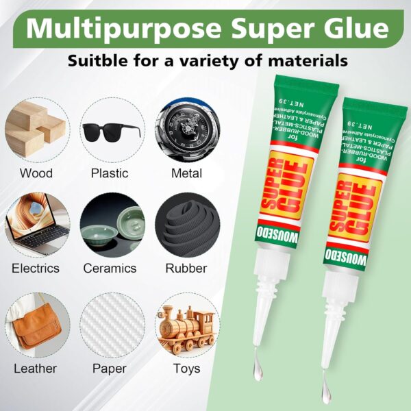 12 Pack Super Glue for Various Materials, Fast Drying - Image 2