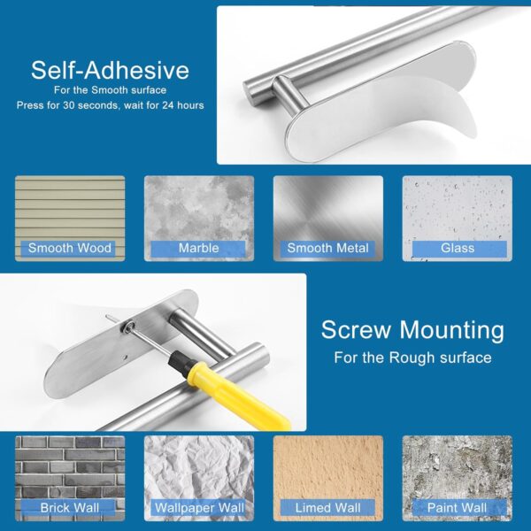 12 Self Adhesive Strips for Paper Towel Holder, 5.57x1.69 Inches - Image 5