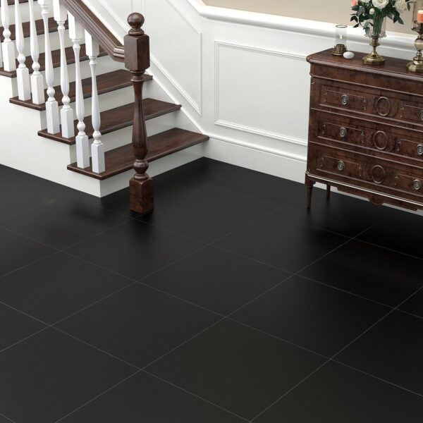 Decotalk Black Peel and Stick Vinyl Floor Tiles, 12"x12", 3 Tiles - Image 3