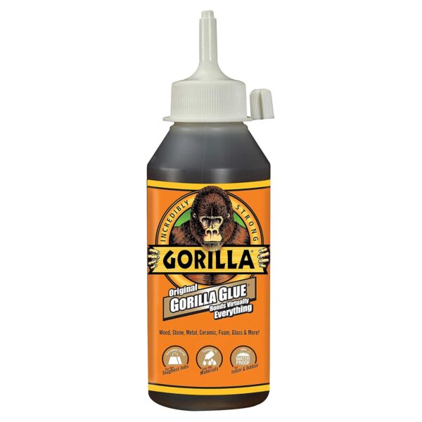 Gorilla Original Waterproof Polyurethane Glue, 8oz Brown Bottle