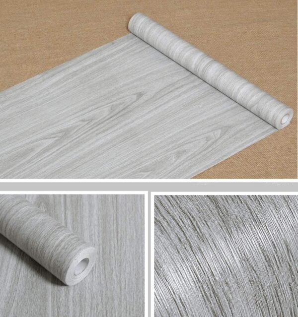 Gray Wood Grain Contact Paper Shelf Liner 17.7x78 Inch - Image 3