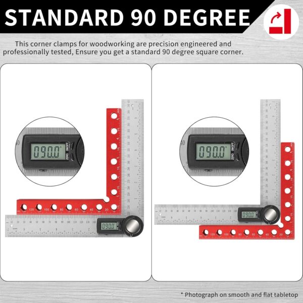 4 Pack Aluminum 90 Degree Corner Clamps, 5.5” x 5.5” - Image 2