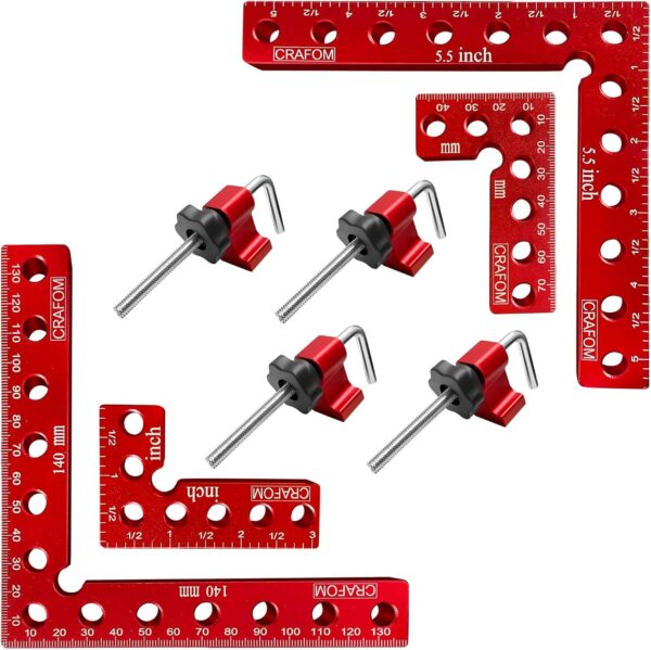 Corner Clamping Squares Set for Woodworking, Aluminum Alloy Clamp