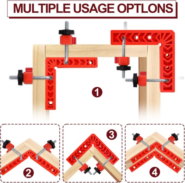 90 Degree Clamp Set for Woodworking (3" 4" 6") - Image 2