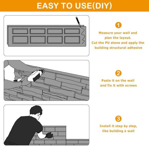 ROOMTEC Faux Stone Wall Panels for Interior/Exterior Decor, DIY Projects - Image 3