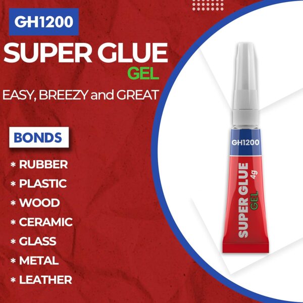 5-Pack Super Glue Gel with Anti Clog Cap - Strong Adhesive for DIY Crafts - Image 2