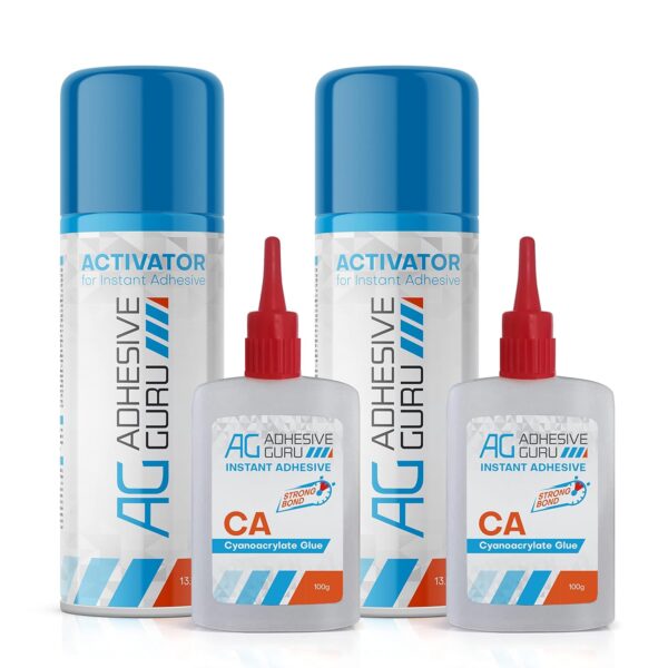 Adhesive Guru CA Glue and Activator Woodworking Set (2 Pack)