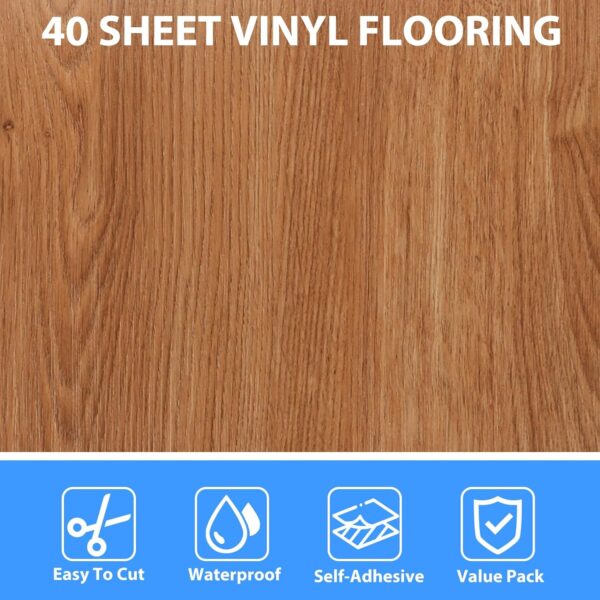 40 Vinyl Peel & Stick Tiles for Bathroom, Kitchen, Basement - Image 3