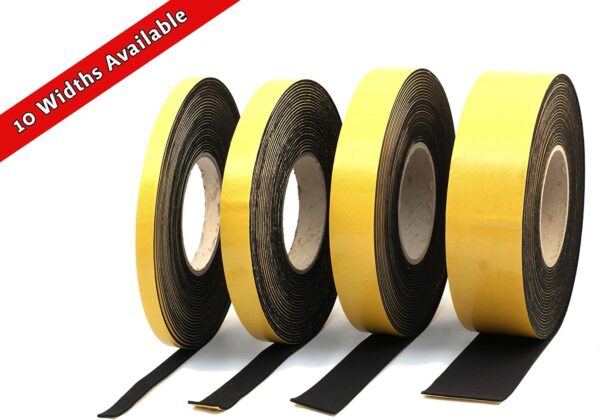 Black Neoprene Self-Adhesive Sponge Strip 12mm x 3mm x 10m - Image 2