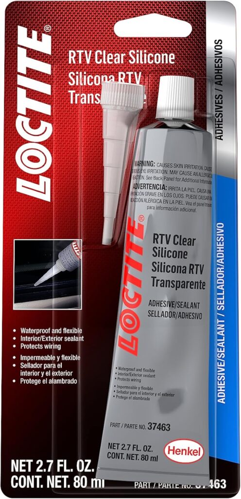 LOCTITE RTV Clear Silicone Sealant: Waterproof, Flexible, 80ml Tube