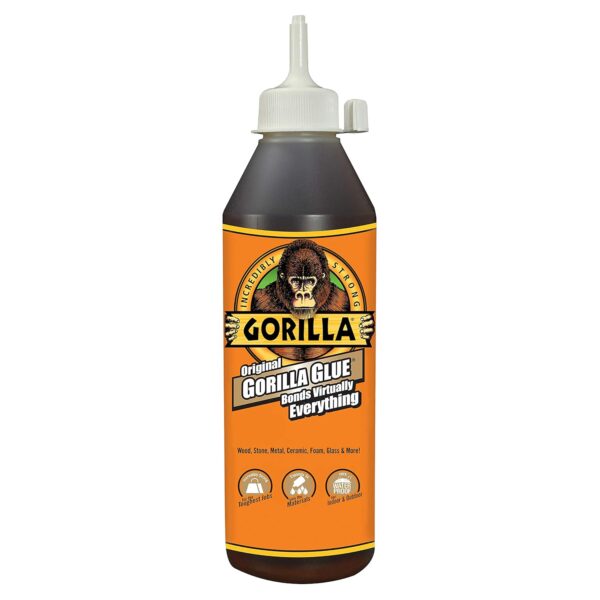 Gorilla Original Waterproof Polyurethane Glue, 18 oz, Brown