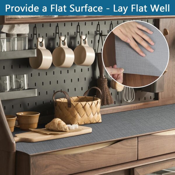 Gray Peel & Stick Shelf Liner for Kitchen, Bedroom, Bookshelf - Image 3