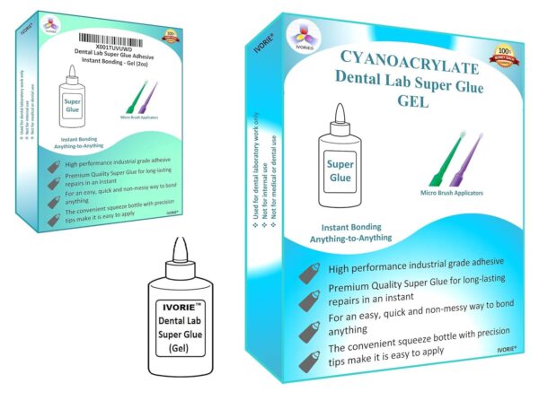 Dental Lab Super Glue Gel - Instant Bonding (2oz)