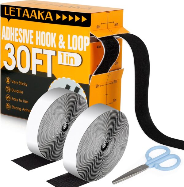 30Ft*1In Adhesive Hook and Loop Tape for Crafting Organization