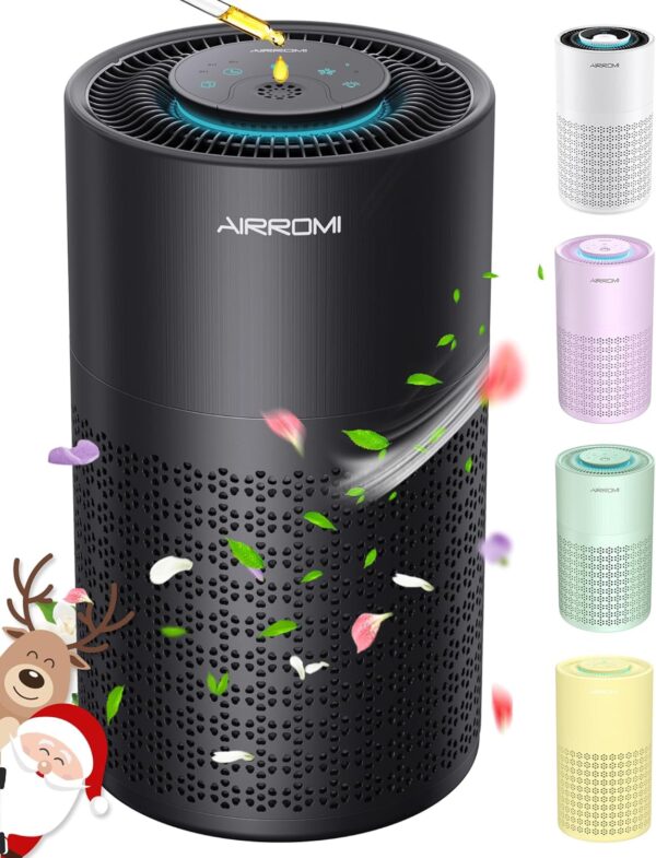 AIRROMI Pet Air Purifier for Bedroom, HEPA Filter, 990 Ft²