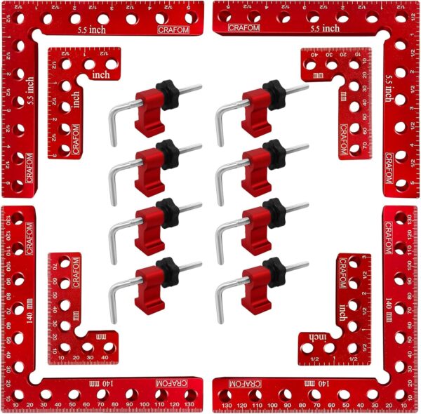 Woodworking Corner Clamping Squares Set - 8 Pieces