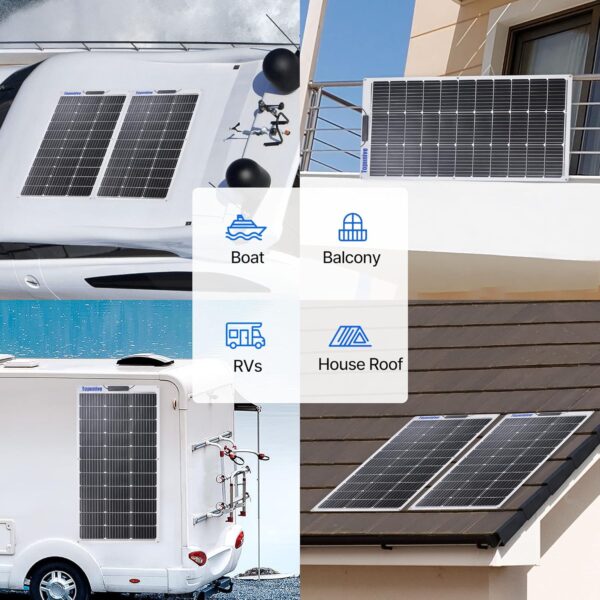 2PCS 100W 12V Flexible Solar Panels for Various Vehicles - Image 7