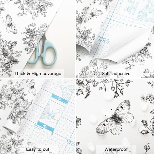 Floral Butterfly Self Adhesive Shelf Liner 17.7" x 78.7" - Image 5