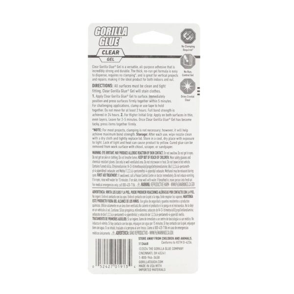 Gorilla Glue Clear Gel, 1.75fl.oz. Tube - Image 7